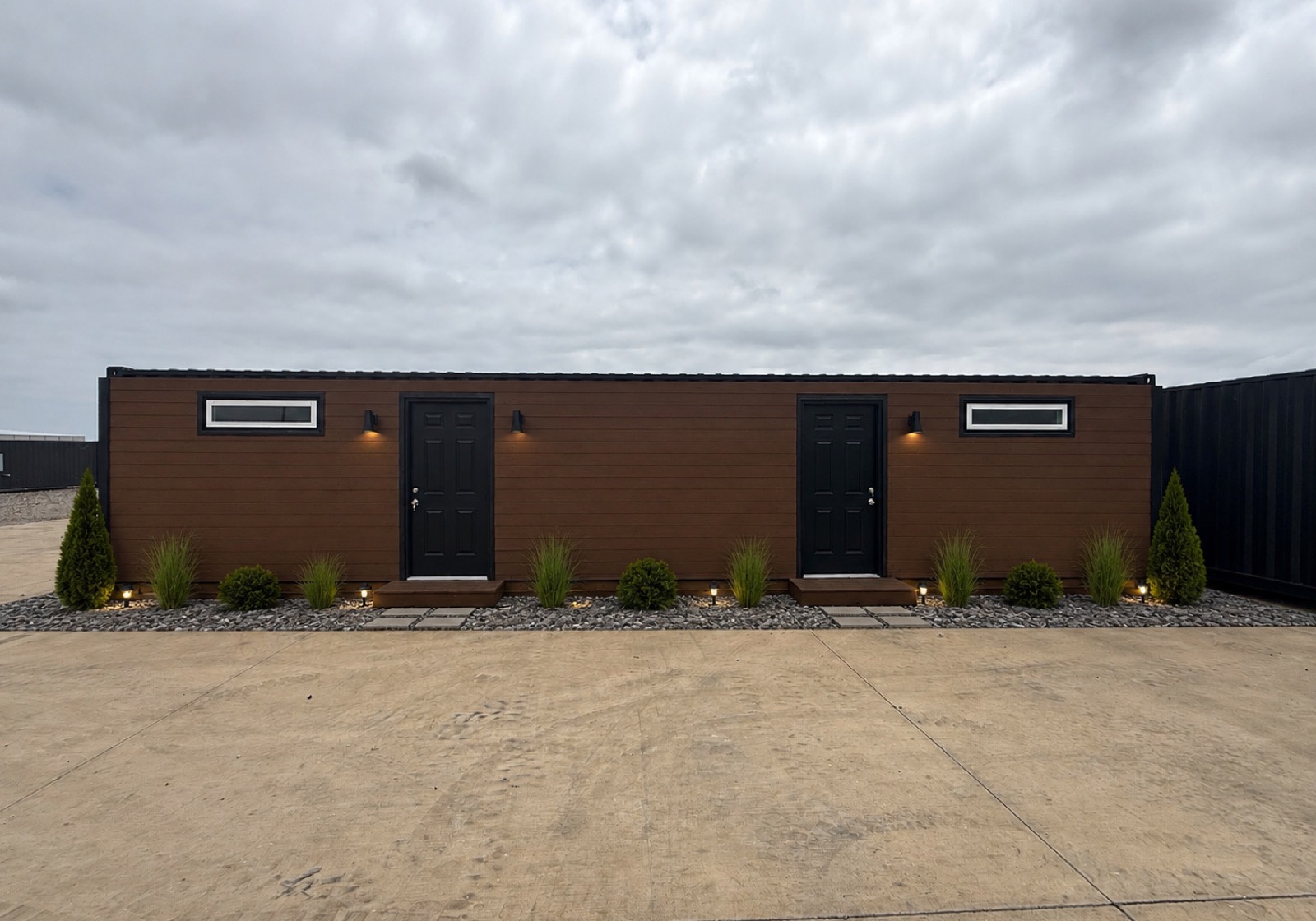 CMAC container duplex exterior — two private entrances